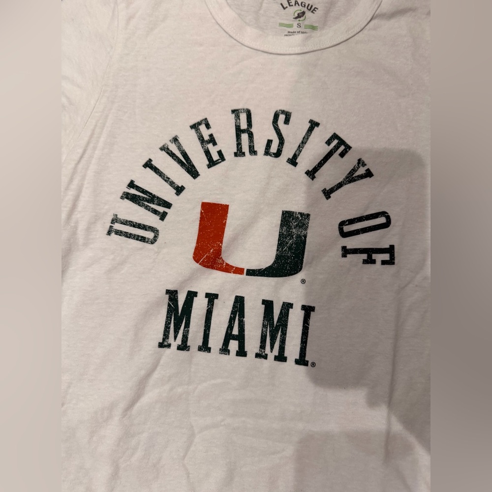 League Women's White University of Miami T-Shirt-size S- new - Picture 2 of 6